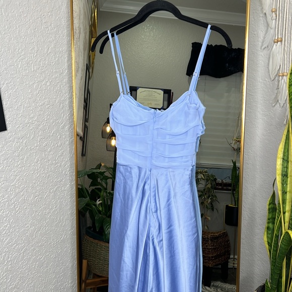 HOUSE OF CB 'Teia' Sky Draped Corset Midi Dress NWOT